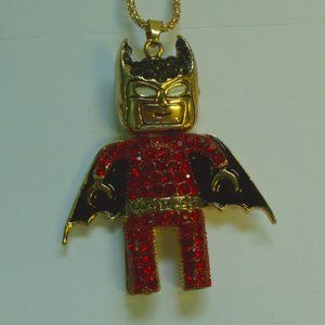 Betsey Johnson Red Batman Necklace